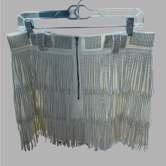 NWT nylon apparel white fringe skort Large (no belt) - Picture 7 of 12